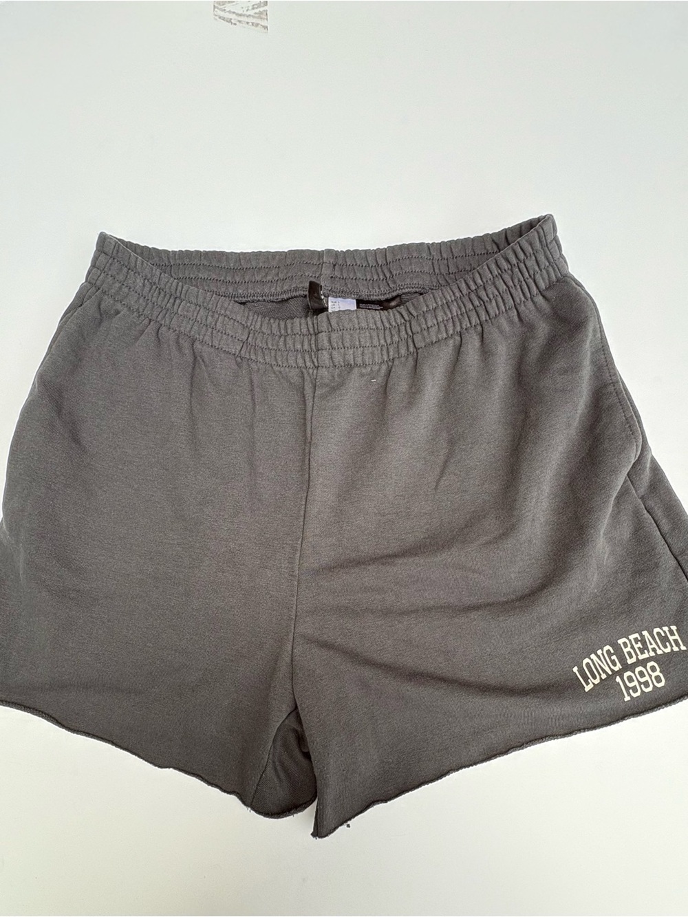 H&M Blue Athletic Shorts with 'Long Beach 1998' Print-Women’s-large-beach-jog